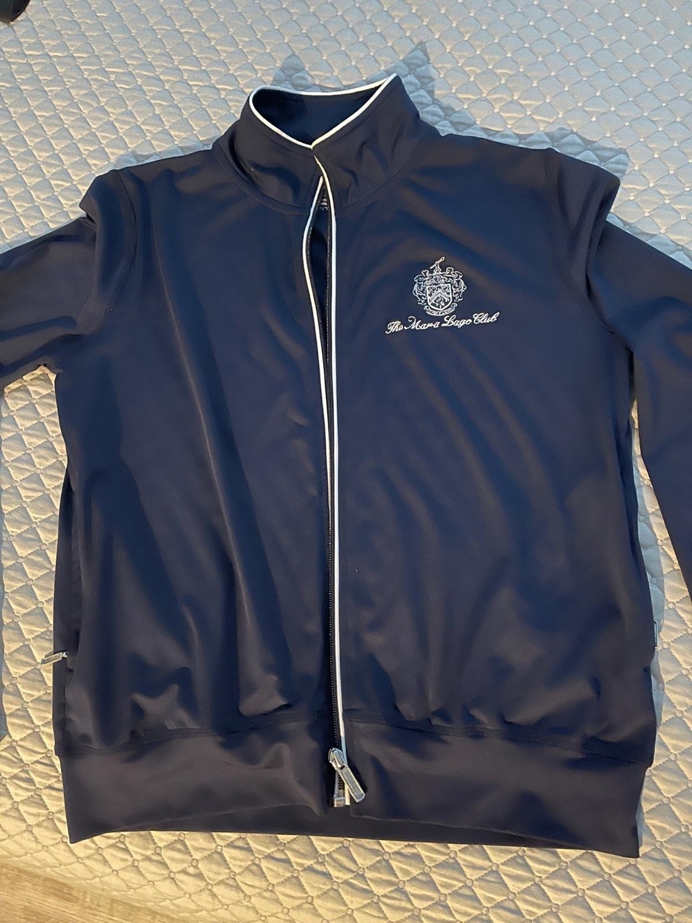 The MAR-A-LAGO Navy Lightweight Zip-Front  Jacket